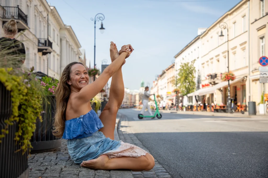Kino MacGregor during yoga practice